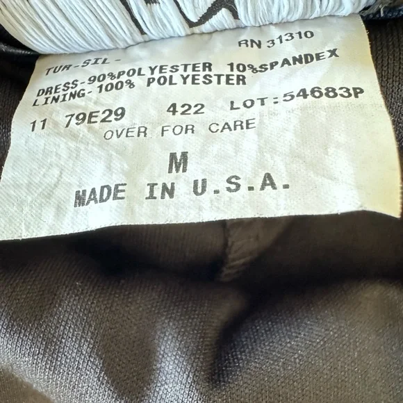 Vintage Y2K Tropical Blue Leaf Print Spaghetti Strap Mini Dress USA Made Size M - Picture 8 of 9